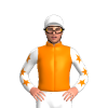 ORANGE, WHITE FIVE STARS, WHITE SLEEVES, ORANGE STARS, White cap