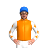 ORANGE, WHITE FIVE STARS, WHITE SLEEVES, ORANGE STARS, Blue cap