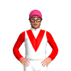 WHITE, RED V, RED SLEEVES, Pink cap