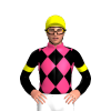 BLACK,PINK DIAMOND CHECKS,BLACK SLEEVES,YELLOW ARMBANDS,PINK COLLAR, Yellow cap