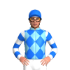 SKY BLUE, BLUE DIAMOND CHECK, WHITE SLEEVES, BLUE HOOPS, Blue cap