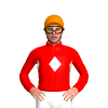 RED, WHITE DIAMOND BAND, Orange cap