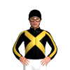 BLACK, GOLD CROSSED SASHES, BLACK SLEEVES, GOLD STRIPE, Black cap