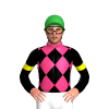 BLACK,PINK DIAMOND CHECKS,BLACK SLEEVES,YELLOW ARMBANDS,PINK COLLAR, Green cap