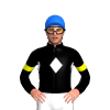 BLACK,WHITE DIAMOND BAND,YELLOW ARMBAND, Blue cap