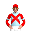 LIGHT BLUE, RED CROSSED SASHES, SLEEVES, LIGHT BLUE ARMBAND, Red cap