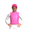 HOT PINK, YELLOW FIVE STARS, WHITE SLEEVES, Pink cap