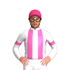 WHITE, HOT PINK STRIPES, HOT PINK ARMBANDS, Pink cap