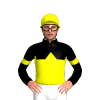 BLACK, YELLOW HALVED, YELLOW DIAMOND BAND,ARMBANDS, Yellow cap