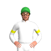 WHITE, BLUE FIVE STARS, WHITE SLEEVES, YELLOW ARMBANDS, Green cap