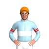LIGHT BLUE, WHITE DOUBLE BAND, LIGHT BLUE SLEEVES, RED DOUBLE ARMBAND, Orange cap
