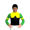 YELLOW,BLACK HALVED,BLACK DIAMOND BAND,GREEN SLEEVES,YELLOW ARMBANDS, Black cap