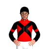 RED,BLACK CROSSED SASHES,SLEEVES,RED ARMBANDS, Black cap