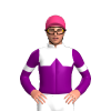 WHITE, PURPLE HALVED, PURPLE DIAMOND BAND, PURPLE SLEEVES,WHITE ARMBANDS,COLLAR, Pink cap