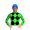 LIME GREEN, BLACK DIAMOND CHECK, LIME GREEN SLEEVES, BLACK DIAMOND STRIPE, Blue cap