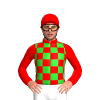 RED, LIME GREEN CHECK, Red cap