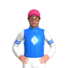 BLUE, LIGHT BLUE DIAMOND BAND, WHITE SLEEVES, BLUE DOUBLE ARMBANDS, Pink cap