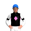BLACK, HOT PINK DIAMOND BAND, WHITE SLEEVES, BLACK ARMBAND, Blue cap