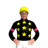 BLACK, YELLOW STARS, BLACK SLEEVE, PINK ARMBAND, Yellow cap