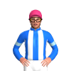 BLUE,WHITE STRIPES,BLUE SLEEVES,LIGHT BLUE ARMBANDS, Pink cap