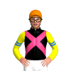 BLACK, PINK CROSSED SASHES, YELLOW SLEEVES, BLUE DOUBLE ARMBANDS, Orange cap