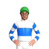 WHITE, BLUE BAND, HOOPS SLEEVES, Green cap