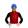 MAROON, BLACK SLEEVES, MAROON ARMBAND, Blue cap