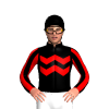 BLACK, RED TWO ZIGZAG CHEVRON, BLACK SLEEVES, RED STRIPES,, Black cap