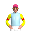 LIGHT BLUE,PINK FIVE STARS,YELLOW SLEEVES,RED ARMBANDS, Pink cap