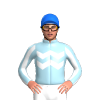 LIGHT BLUE ,WHITE TWO ZIGZAG CHEVRON,WHTE SLEEVES, LIGHT BLUE STRIPES, Blue cap