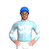 LIGHT BLUE, WHITE TWO ZIGZAG CHEVRON, LIGHT BLUE SLEEVES,WHITE TWO CHEVRONS, Blue cap
