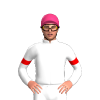 WHITE, BLUE FIVE STARS, WHITE SLEEVES, RED ARMBAND, EMERALD GREEN CAP,WHITE PEAK