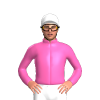 HOT PINK, BLACK SIX CIRCLES, White cap