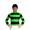 LIME GREEN, BLACK HOOPS, LIME GREEN SLEEVES, BLACK HOOPS, Black cap