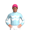 LIGHT BLUE, WHITE TWO ZIGZAG CHEVRON, LIGHT BLUE SLEEVES,WHITE TWO CHEVRONS, Pink cap