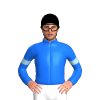 BLUE, LIGHT BLUE ARMBAND, Black cap