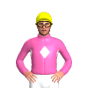 HOT PINK, WHITE DIAMOND BAND, HOT PINK SLEEVES, WHITE DIAMOND, Yellow cap