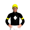 BLACK,WHITE DIAMOND BAND,YELLOW ARMBAND, Yellow cap
