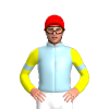 LIGHT BLUE, YELLOW FIVE STARS, YELLOW SLEEVES, LIGHT BLUE ARMBAND, Red cap