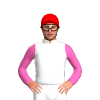 WHITE, HOT PINK FIVE STARS, SLEEVES, Red cap