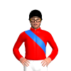 RED, BLUE RIGHT SASH, Black cap