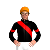 BLACK, RED RIGHT SASH, ARMBAND, Orange cap