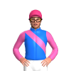 BLUE, HOT PINK RIGHT SASH, SLEEVES,PINK CAP