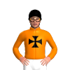 Orange, Black Maltese Cross, Black Cap