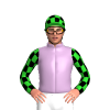 Lilac, Lime Green And Black Checked Sleeves And Cap