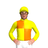 Yellow And Orange Quarters, Yellow Sleeves And Cap