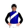 Dark Blue, White Sash, Black Sleeves And Cap, White Spots