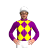 Purple, Yellow Diamonds, White Cap