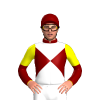 Maroon, White Diablo, Yellow Halved Sleeves