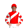 Red, White Sash, Hooped Sleeves, Red Cap